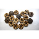 THE TELEPHONE - 2 Hole COCONUT SHELL Button - Sewing Scrapbook DIY - 13 mm (1/2") - Size Ligne 20